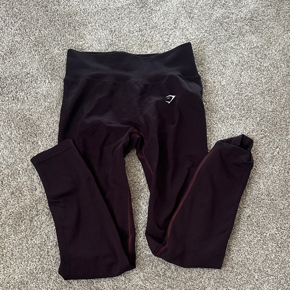 Burgundy Gymshark Lift Seamless Leggings